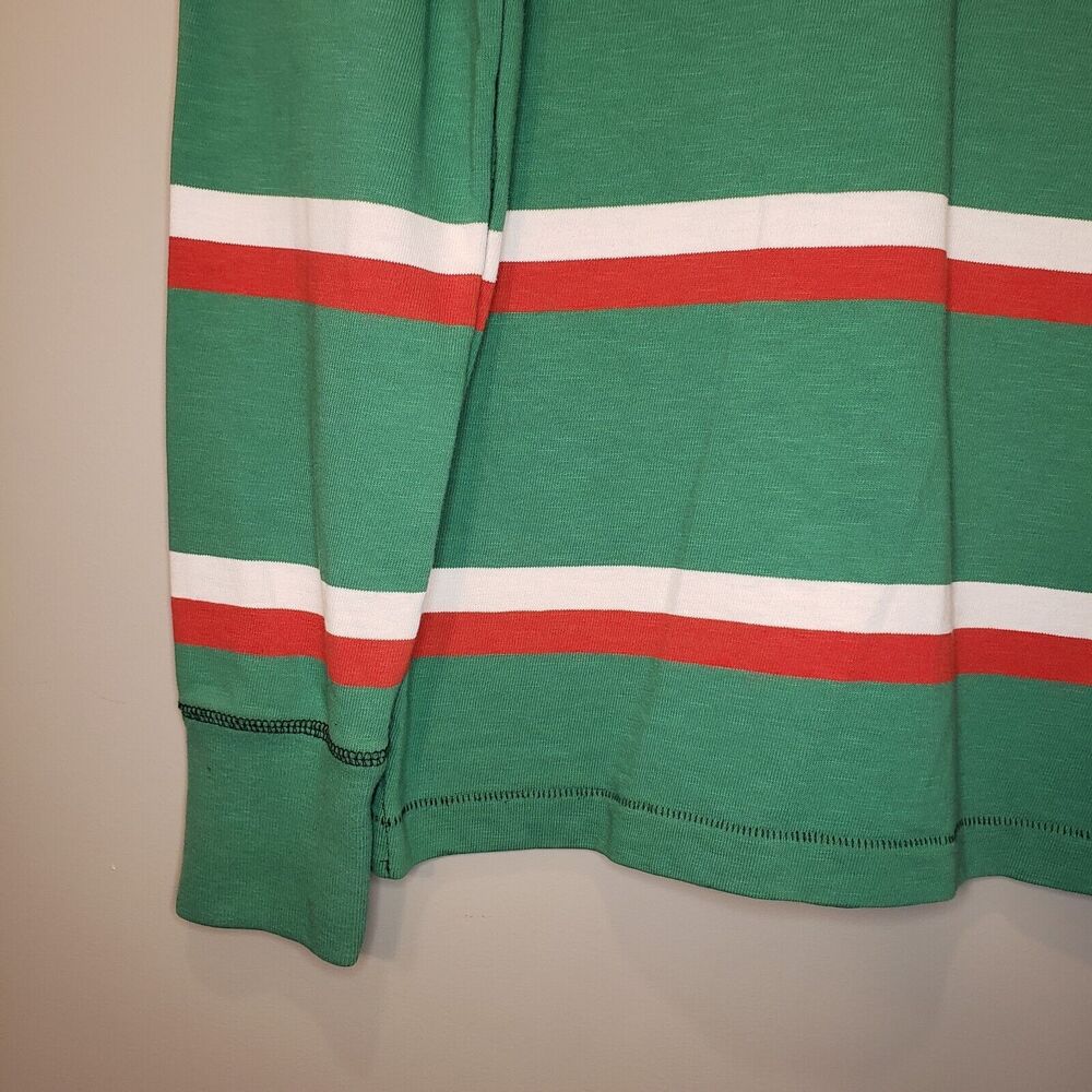 Ralph Lauren Rugby Y2K WELSH DRAGON Shirt Men M Stripe Logo Green White Red - Picture 5 of 6